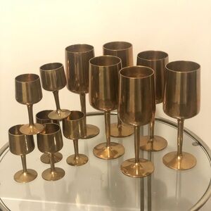 Elegant Brass Wine/Shot Goblet Set of 12